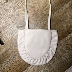 Hozen Vegan Leather Cream Shoulder Bag